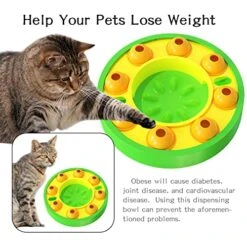 GENERIC Dog Cat Puzzle Toys, Cat Kitten Brain Toys Mentally Stimulation Toys Puzzle Feeder, Interactive Dog Cat Toys, Treat Dispenser Chew Toy Games, Dispensing Bowl Gifts For Puppy (Green And Yellow) -Pet Products Shop 51p8D0h2TYL