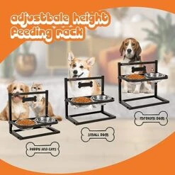 SHAINFUN Elevated Dog Bowls For Medium Dogs And Cats - Raised Cat Or Dog Bowl Stand With Adjustable Height And Two Stainless Steel Food Bowls - Ideal For Medium And Small Dogs And Cats. 9 SHAINFUN Elevated Dog Bowls For Medium Dogs And Cats - Raised Cat Or Dog Bowl Stand With Adjustable Height And Two Stainless Steel Food Bowls - Ideal For Medium And Small Dogs And Cats. -Pet Products Shop 51pDsapEsoL