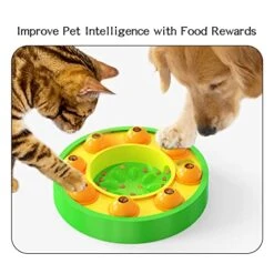 GENERIC Dog Cat Puzzle Toys, Cat Kitten Brain Toys Mentally Stimulation Toys Puzzle Feeder, Interactive Dog Cat Toys, Treat Dispenser Chew Toy Games, Dispensing Bowl Gifts For Puppy (Green And Yellow) -Pet Products Shop 51pVhxgb0dL