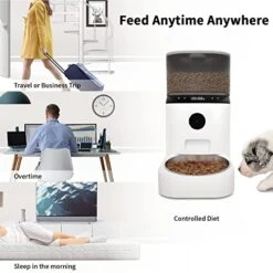 Vinticc Automatic Timed, Pet Dry Food Dispenser For Cat And Dog, WiFi Cat Feeder With APP Control, 20 Portions, 1-6 Meals Per Day, Up To 10s Meal Call -Pet Products Shop 51pfhnnmr7L