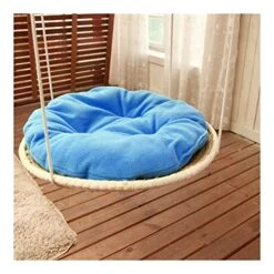 YangYan Cat Double Layer Hammock Sisal Round Bed Natural Straw And Cotton Cloth Safety Cat Hanging Beds Pet Comfortable Mats Cushions (Color : Blue Single Layer) -Pet Products Shop 51pn2OEJtsL