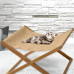 Lunarable Food Pet Hammock, Bunch Of Sliced Limes Background Yummy Fruit Fresh Tropical Vitamin Picture Print, Bed For Kittens Canopy With Durable Wooden Frame, 22" X 19 1/2" X 13", Fern Green -Pet Products Shop 51pt882FYoL. AC