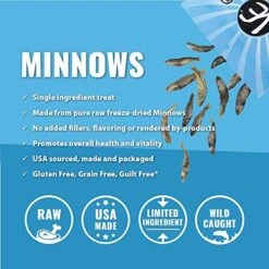 Vital Essentials 6 Pack Premium USA Made Grain Free Freeze-Dried Minnows Dog Treats For Trainings - 1 Ounce Each Bag -Pet Products Shop 51pvuUqlVoL