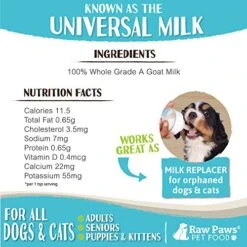 Raw Paws Whole Goat Milk Powder For Dogs And Cats, 7-oz - Goats Milk For Dogs Made In USA - Natural Kitten & Puppy Milk Replacement Formula - Dry Pet Goat Milk Food Topper - Pet Nutritional Supplement 12 Raw Paws Whole Goat Milk Powder For Dogs And Cats, 7-oz - Goats Milk For Dogs Made In USA - Natural Kitten & Puppy Milk Replacement Formula - Dry Pet Goat Milk Food Topper - Pet Nutritional Supplement -Pet Products Shop 51pzBytkeAL