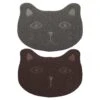 LUOZZY 2Pcs Pet Cat Litter Mats PVC Pet Mats Thick Pet Place Mats Puppy Kitten Mats For Home - Grey + Brown