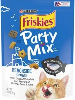 Purina Friskies Made In USA Facilities Cat Treats, Party Mix Original Crunch - 30 Oz. Pouch -Pet Products Shop 51rCSwgum9L. AC