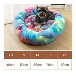 YangYan Soft Long Plush Cat Bed Round Plush Cat Bed House Round Pet Dog Bed For Small Dogs Cats Nest Winter Warm Sleeping Bed Puppy Mat (Color : A, Size : 40cm) -Pet Products Shop 51rePbs89lL
