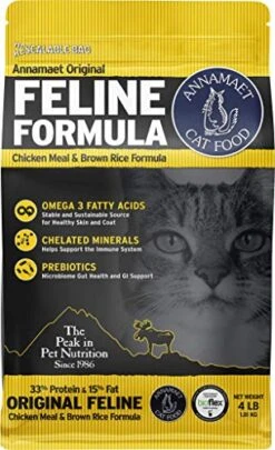 Annamaet Original Feline Formula Dry Cat Food, (Chicken & Brown Rice), 4-lb Bag