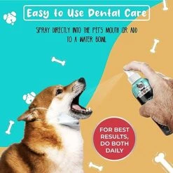 Premium Pet Dental Spray (Large - 8oz): Eliminate Bad Dog Breath & Bad Cat Breath! Fights Plaque, Tartar & Gum Disease Without Brushing! Add To Water! Digestive Aid! -Pet Products Shop 51rmo1uk76L
