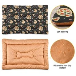 Food Pizza Dog Bed Cat Bed Soft Comfortable Pet Bed Non-Slip Calming Kennel Pad For Small Medium Large Dogs Cats 2116501