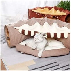 YangYan Cat Bed Tunnel Collapsible Removeable Cat Tunnel Tube Pet Interactive Play Toys With Plush Balls For Cat Puppy (Color : Gold) -Pet Products Shop 51ssLTuw77L. AC 1