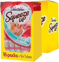 Hartz Delectables Squeeze Up Interactive Lickable Wet Cat Treats For Adult & Senior Cats, Tuna & Salmon, 4 Count(Pack Of 8) -Pet Products Shop 51t1k7k8T7L. AC