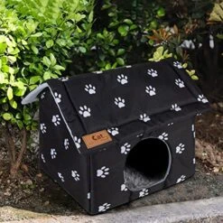 Cat House Dog House,Pet Outdoor Cat House Weatherproof Cat Kennel House Feral Cat House Pet Shelter Semi-Closed Dog Cave Tent Cottage For Pet Warm Cat House In Winter (Color : M) -Pet Products Shop 51tUJzclu2L