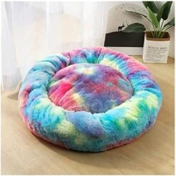 YangYan Soft Long Plush Cat Bed Round Plush Cat Bed House Round Pet Dog Bed For Small Dogs Cats Nest Winter Warm Sleeping Bed Puppy Mat (Color : A, Size : 40cm) -Pet Products Shop 51tXOc PKUL. AC