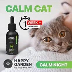 HAPPY GARDEN Natural Cat Calming Drops With USA Made Hemp Oil For Anxiety And Pain Relief, Travel Sedatives - Support Your Cat's Health -Pet Products Shop 51tYDVuOC0L
