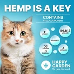 HAPPY GARDEN Natural Cat Calming Drops With USA Made Hemp Oil For Anxiety And Pain Relief, Travel Sedatives - Support Your Cat's Health -Pet Products Shop 51u1MjEqm1L