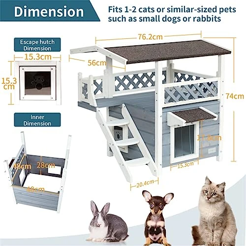 ACQUIRE Cat House For Outdoor Cats Weatherproof With Escape Door For Outdoor Backyard Gardens 5 ACQUIRE Cat House For Outdoor Cats Weatherproof With Escape Door For Outdoor Backyard Gardens - Image 3