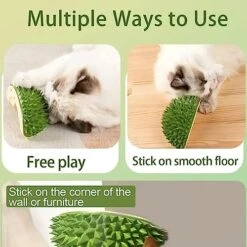 UPIKIT Durian Multifunctional Toys, Durian Cat Scratcher, 1/2PCS Durian Shape Cat Comb, Massaging And Removing Floating Hair Cat Dog Toys, For Any Different Flat Surfaces Or Corners (Yellow+Green) -Pet Products Shop 51vZ49mnCnL