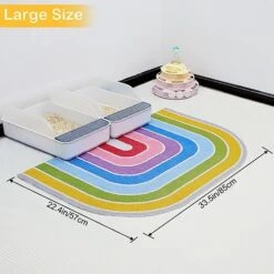 Cat Litter Mat Quality Litter Box Mat Large Non-Slip Cat Litter Mat Litter Trapping Mat Soft Durable Kitty Litter Mat Compatible Two Litter Boxes Cat Products Easy To Clean -Pet Products Shop 51vvSFXw4LL