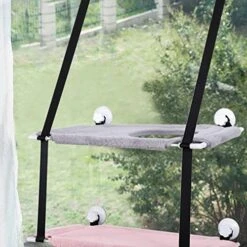 GENERIC Single Layer Cat Litter Window Plus Velvet Hanging Swing Pet Supplies Cat Sucker Warm Hanging Nest Pet Supplies Plus Hoodie (Orange, One Size) -Pet Products Shop 51wHPRSzCxL