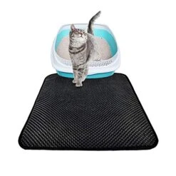 YangYan Waterproof Pet Cat Litter Mat Double Layer Litter Cat Pads Trapping Pet Litter Box Mat Cat Products Bed For Cats House Clean (Color : Pink, Size : 40X50cm) -Pet Products Shop 51woCEfhFFL