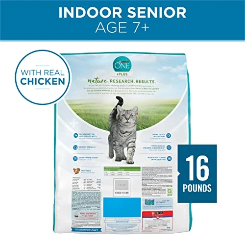 Purina ONE High Protein, Natural Senior Dry Cat Food, Indoor Advantage Senior+ - 16 Lb. Bag 5 Purina ONE High Protein, Natural Senior Dry Cat Food, Indoor Advantage Senior+ - 16 Lb. Bag - Image 4