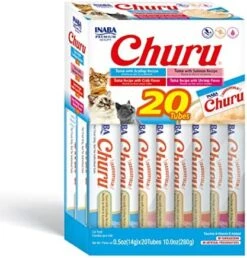 INABA Churu Cat Treats, Grain-Free, Lickable, Squeezable Creamy Purée Cat Treat/Topper With Vitamin E & Taurine, 0.5 Ounces Each Tube, 20 Tubes, Seafood Variety Box 14 INABA Churu Cat Treats, Grain-Free, Lickable, Squeezable Creamy Purée Cat Treat/Topper With Vitamin E & Taurine, 0.5 Ounces Each Tube, 20 Tubes, Seafood Variety Box -Pet Products Shop 51y8MiWspYL. AC