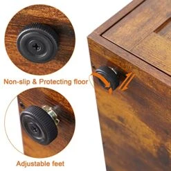 Heybly Cat Tree, Wood Litter Box Enclosure With Food Station, All-in-one Indoor Cat Furniture With Large Platform And Condo, Modern Style Cat Tower, Hammock, Rustic Brown HCT103SR -Pet Products Shop 51yYkeYMWdL