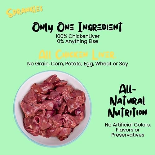 SPRANKLES Freeze Dried Chicken Liver Treats For Cats & Dogs - Single Ingredient All Natural Grain-Free, High Protein, Made In USA - Perfect For Training, Topper Or Snack (Chicken Liver, 6 Ounce) 4 SPRANKLES Freeze Dried Chicken Liver Treats For Cats & Dogs - Single Ingredient All Natural Grain-Free, High Protein, Made In USA - Perfect For Training, Topper Or Snack (Chicken Liver, 6 Ounce) - Image 2
