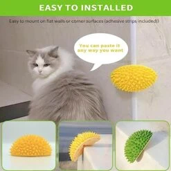 Durian Multifunctional Toys,Durian Cat Scratcher,Massaging And Removing Floating Hair Cat Dog Mint Toys (Yellow) -Pet Products Shop 51ymiWH1BnL