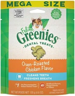 FELINE GREENIES Natural Dental Care Cat Treats Oven Roasted Chicken Flavor, 21 Oz. Tub -Pet Products Shop 51zBBwHgqYL. AC