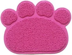 IHOO Pet Feeding Mat Cats Dog PVC Pads Non-Slip Puppy Kitten Dish Bowl Food Water Cat Litter Placemat Mat Paw Shape,1Pcs Red -Pet Products Shop 51zI7HW5kjL. AC