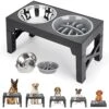 ODRIEW Elevated Dog Bowls, 5 Adjustable Heights Raised Dog Bowl Stand With 2 Stainless Steel Dog Food Bowls And 1 Slow Food Bowl, Tiltable Neck Guard For Small Medium Large Pets Dogs And Cats (Grey) 1 ODRIEW Elevated Dog Bowls, 5 Adjustable Heights Raised Dog Bowl Stand With 2 Stainless Steel Dog Food Bowls And 1 Slow Food Bowl, Tiltable Neck Guard For Small Medium Large Pets Dogs And Cats (Grey) -Pet Products Shop 51zlCP9yXrL