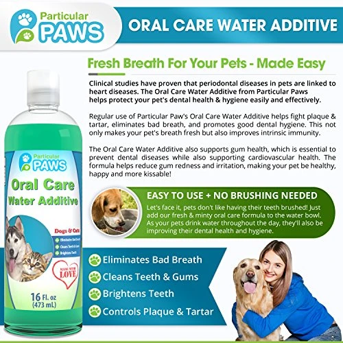 Particular Paws Fresh Breath Water Additive For Dogs And Cats - For Clean Teeth, Healthy Gums And Oral Care - 16oz 5 Particular Paws Fresh Breath Water Additive For Dogs And Cats - For Clean Teeth, Healthy Gums And Oral Care - 16oz - Image 3