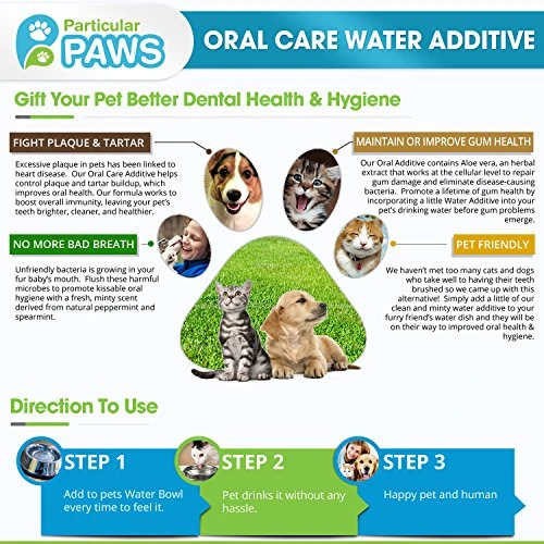 Particular Paws Fresh Breath Water Additive For Dogs And Cats - For Clean Teeth, Healthy Gums And Oral Care - 16oz 6 Particular Paws Fresh Breath Water Additive For Dogs And Cats - For Clean Teeth, Healthy Gums And Oral Care - 16oz - Image 4