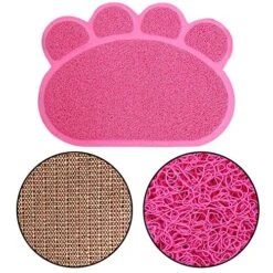 QCUTEP Pet Feeding Mat, Pet Litter Mat PVC Non-Slip Litter Tray Mat Waterproof Claw-Printed Pet Litter Pads For Cats Dogs And Puppies 40 X 30cm -Pet Products Shop 61au9PSYuDL