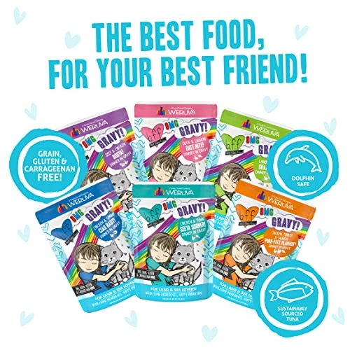 Weruva B.F.F. OMG - Best Feline Friend Oh My Gravy!, Variety Pack, Potluck O' Pouches, Wet Cat Food, 2.8Oz Pouches (Pack Of 12) 6 Weruva B.F.F. OMG - Best Feline Friend Oh My Gravy!, Variety Pack, Potluck O' Pouches, Wet Cat Food, 2.8Oz Pouches (Pack Of 12) - Image 4