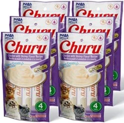 INABA Churu Cat Treats, Grain-Free, Lickable, Squeezable Creamy Purée Cat Treat/Topper With Vitamin E & Taurine, 0.5 Ounces Each Tube, 24 Tubes (4 Per Pack),Tuna Recipe With Seafood Flavors -Pet Products Shop 61qXiwxagTL. AC 1
